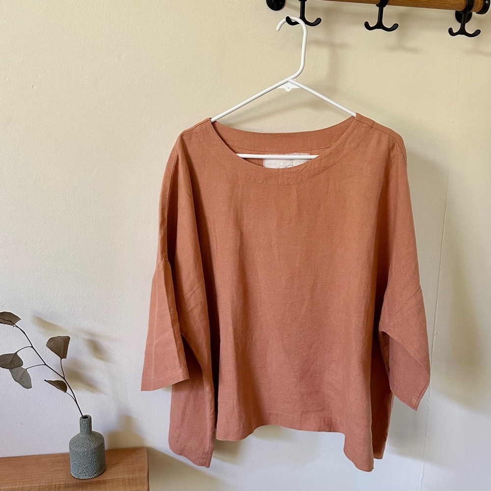 notPERFECTLINEN Linen OLD LONDON Top in Canyon Clay